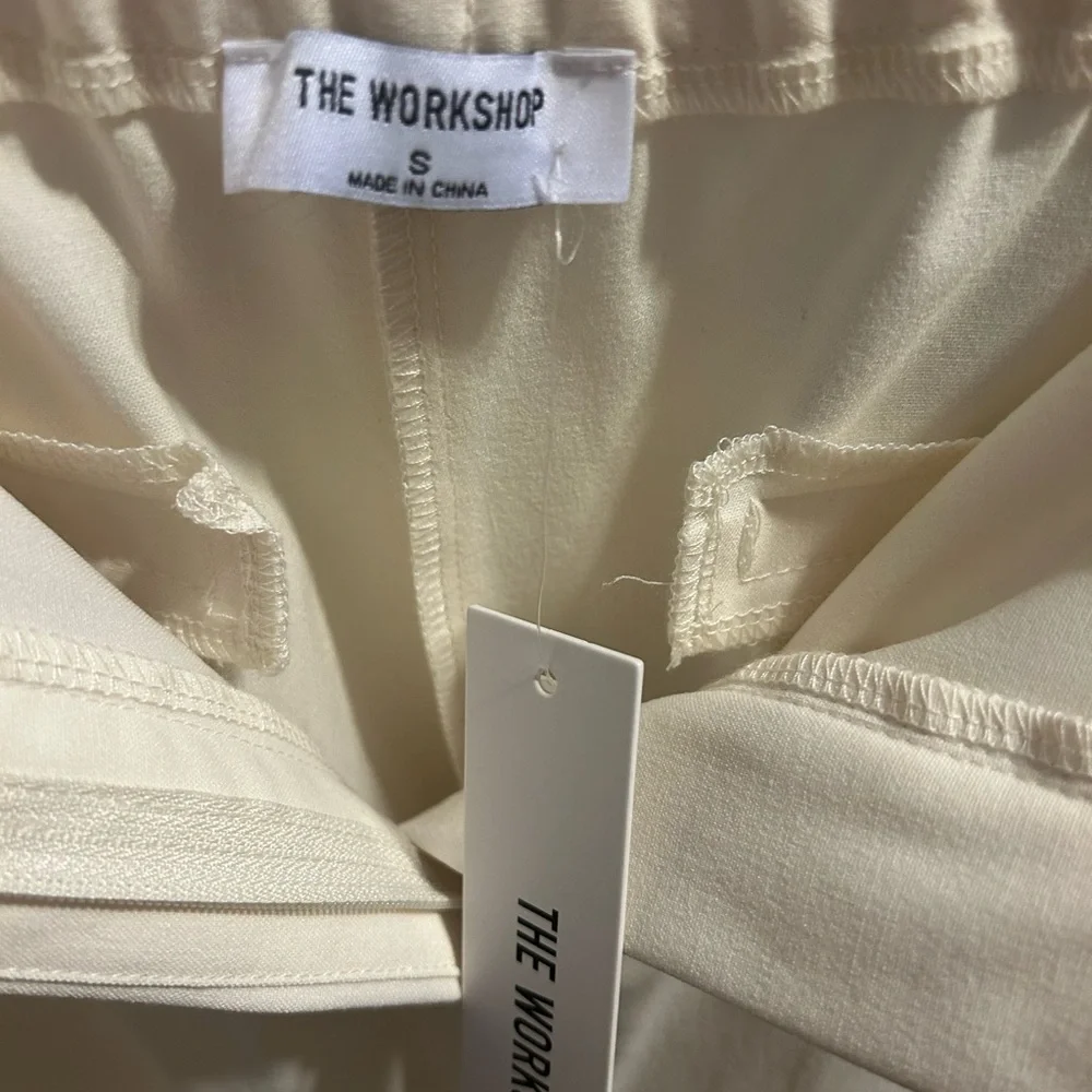 The Workshop Republic Clothing Cream High-Rise Trousers - Picture 4 of 5